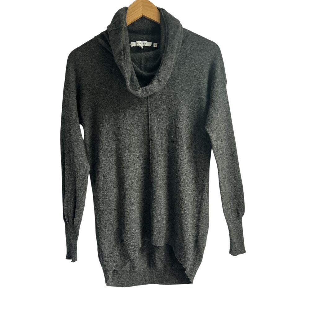 Lark & Ro‎ Women’s Size Small 100% Cashmere Lagenlook Gray Cowl Neck Sweater